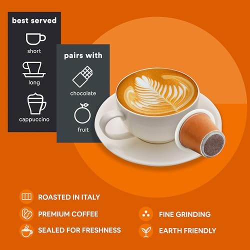 WOKEN COFFEE Compostable Nespresso Pods - Arabica Light Roast Italian Espresso Coffee Capsules Compatible With Nespresso Coffee Machine (100 Pod Count, 10 Boxes)