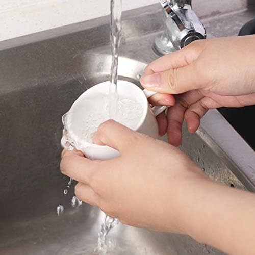 Sweejar Porcelain Espresso Cup & Saucer Set, Stackable Demitasse Cups with Metal Stand, 2.5 OZ for Latte,Coffee,Cafe Mocha,Tea, Set of 6(Multi)