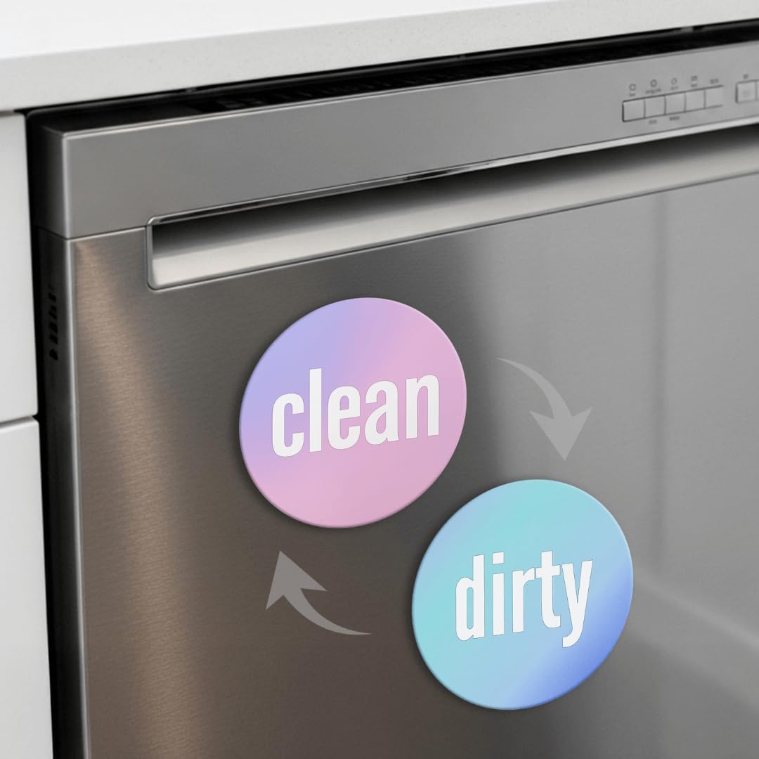 Dirty Clean Dishwasher Magnet - Essential Home Kitchen Gadget with Bold Visibility - Water Resistant & Universal Dishwasher Magnet Clean Dirty Sign for All Dish Washers