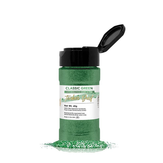 Classic Green Tinker Dust Edible Glitter (45g 1x Shaker Jar) for Food, Desserts, and Beverages!e's