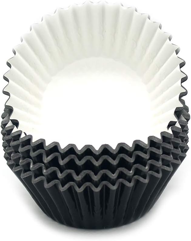 Standard Black Foil Cupcake Liners Muffin Baking Cups for Party and More, 100-Count