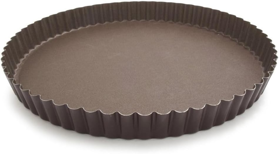 Paderno World Cuisine 11.875 Inch Fluted Non-Stick Tart Pan with Removable Bottom