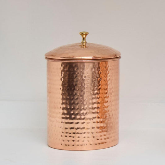 Kitchen Storage, Container for Sugar, Flour, Coffee & Tea, Food Storage, Canisters, Countertop Storage, Container with Lid, Copper Kitchen Accessories, Pure Copper Canister, Small