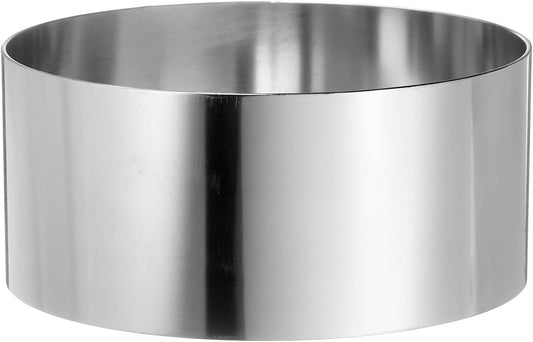 HARFINGTON Round Cake Ring 4 x 2 Inch Seamless Stainless Steel Pastry Mousse Dessert Ring Mirror Coating for Baking Cooking Making Tool