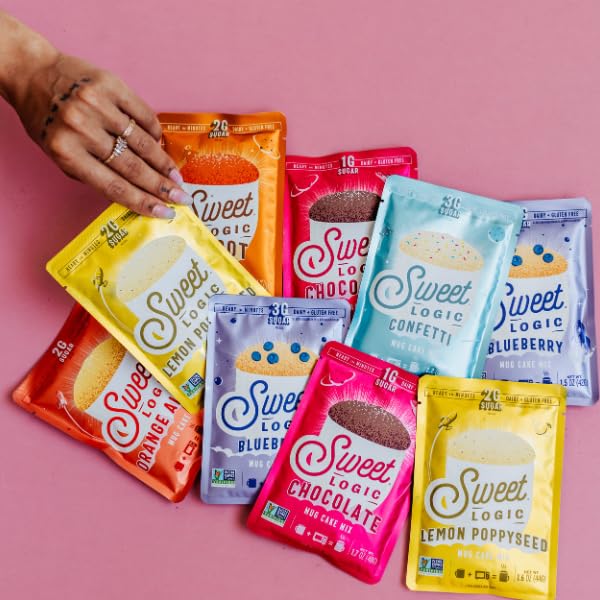 Sweet Logic Keto Dessert Mug Cake Mixes - Triple Chocolate Fudge - Low Sugar - Gluten-Free - Low Carb - Diabetic-Friendly Sweets - Natural Ingredients - High Protein - Delicious Keto Treats (4 Pack)