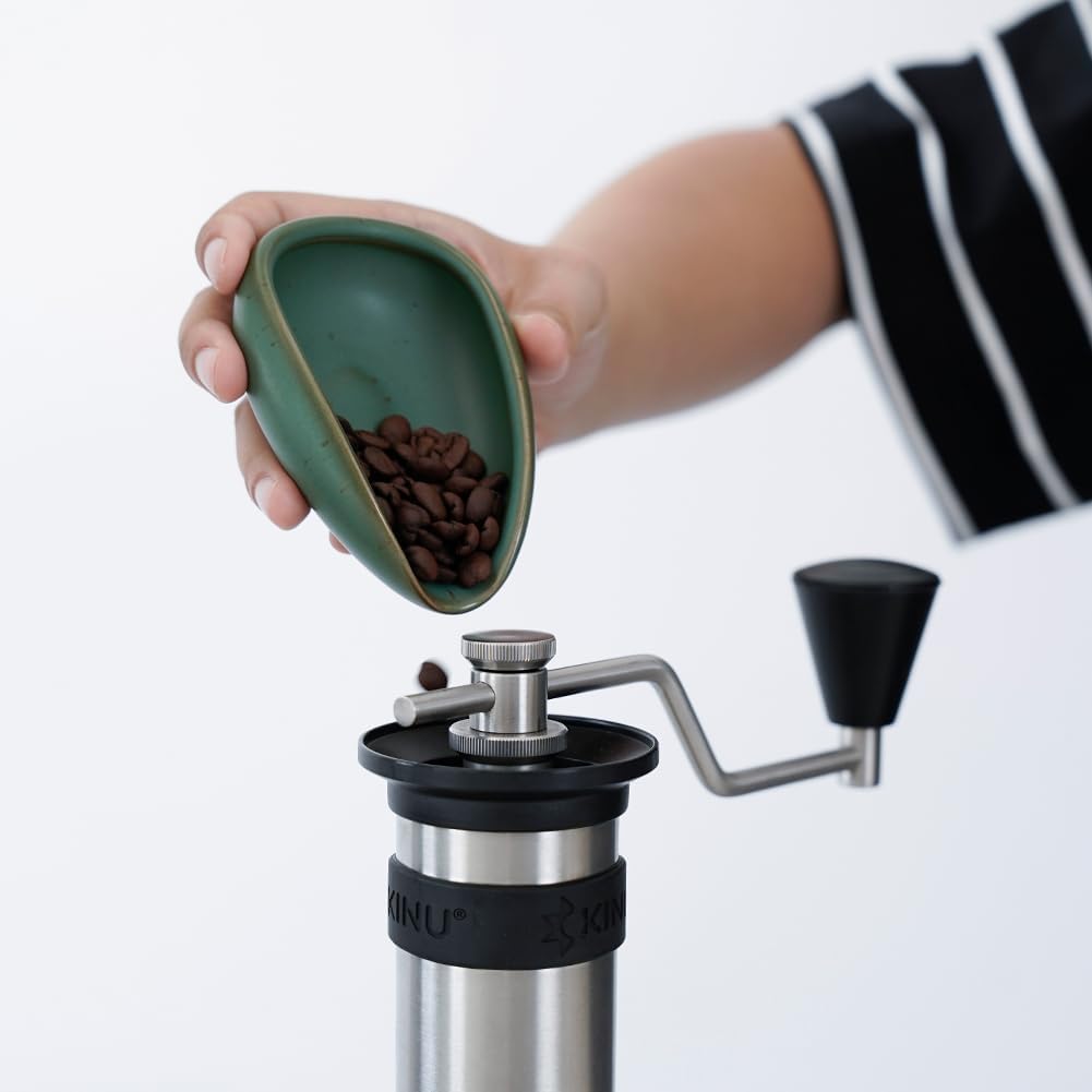 watchget Coffee Beans Dosing Cup Coffee Dosing Tray Ceramic Dose Vessel Loose Leaf Tea Vessel Single Dose Measuring Tray, Dark Green
