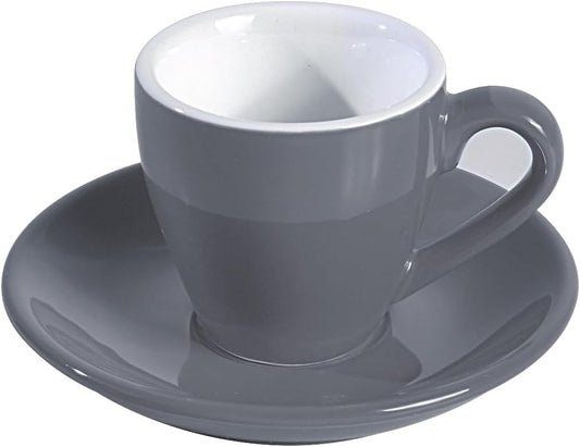Porcelain Espresso Cup with Saucer, Espresso shot Cup, 80ml/2.7Oz, Grey