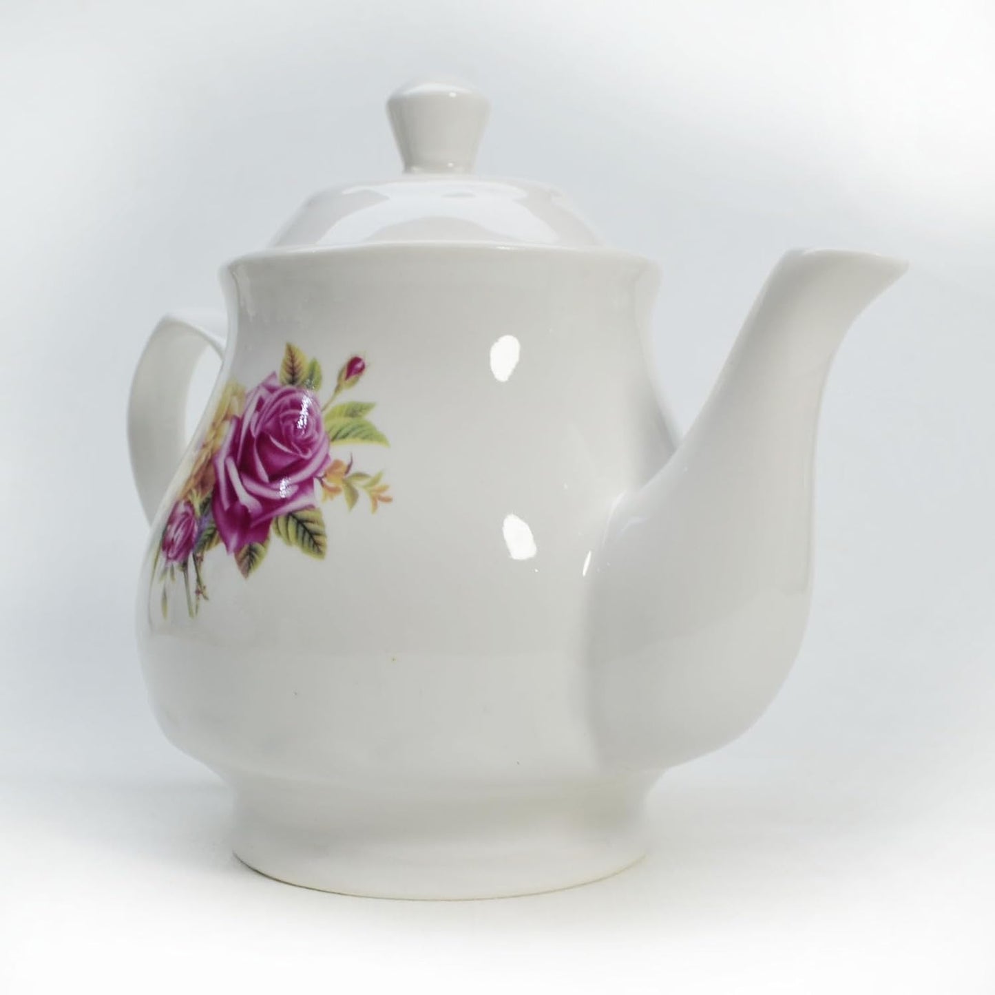 European Style Porcelain Teapot, Coffee Tea Water Pot Vintage Ceramic Kettle (28oz)