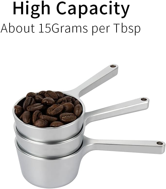 watchget Coffee Scoop 1 Tablespoon Metal Measuring Spoon for Coffee Beans, Ground Coffee, Tea, Milk, Short Handle Measuring Scoop Kitchen Tool
