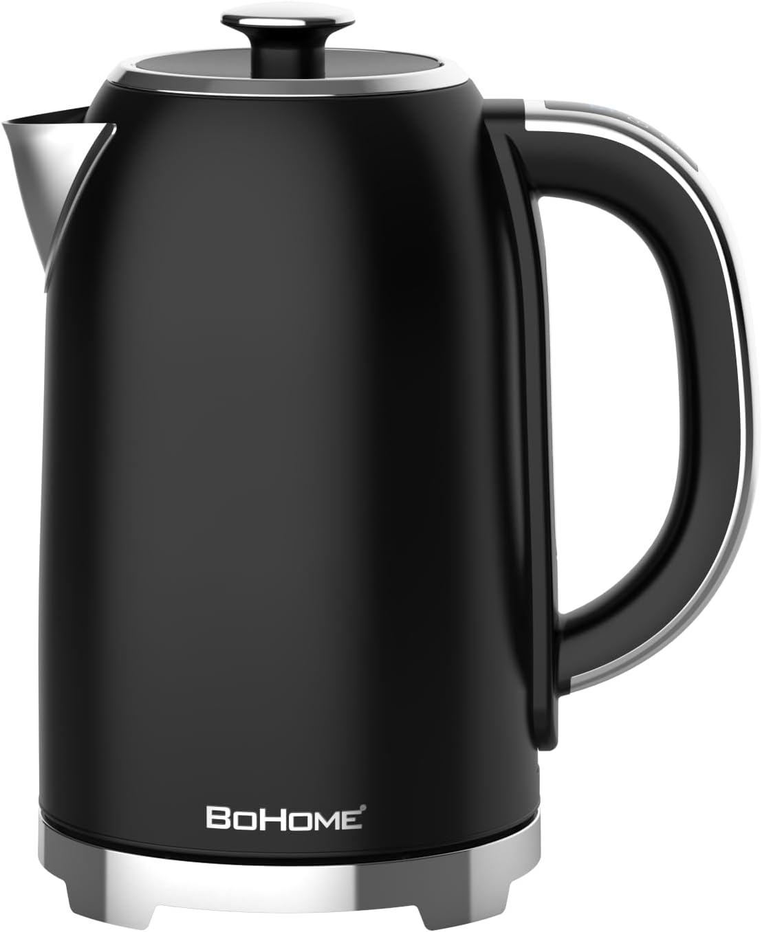 Electric Kettle, 1.7L/1500W, Stainless Steel, Digital Touch Panel, Keep Warm Function, Auto Shutoff, BPA-Free, Hot Water Kettle for Coffee & Tea, No Plastic Contact with Water (Black)