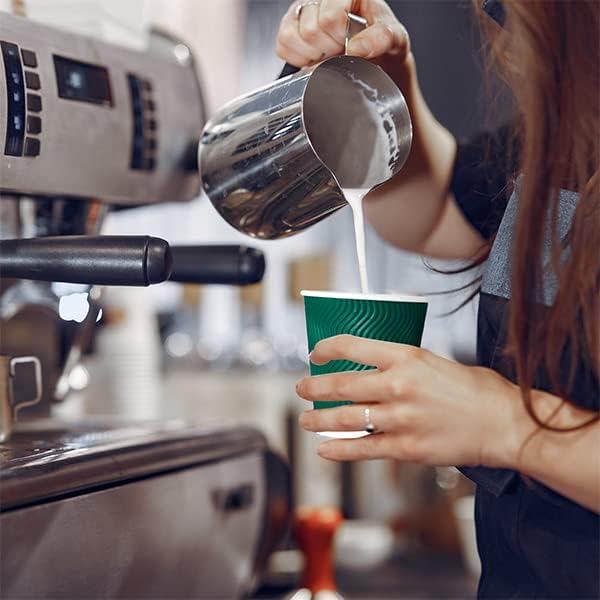 MUCHII 10 oz Insulated Paper Coffee Cups, 120 Count, Multicolor, Disposable, Ripple Design for Hot Drinks