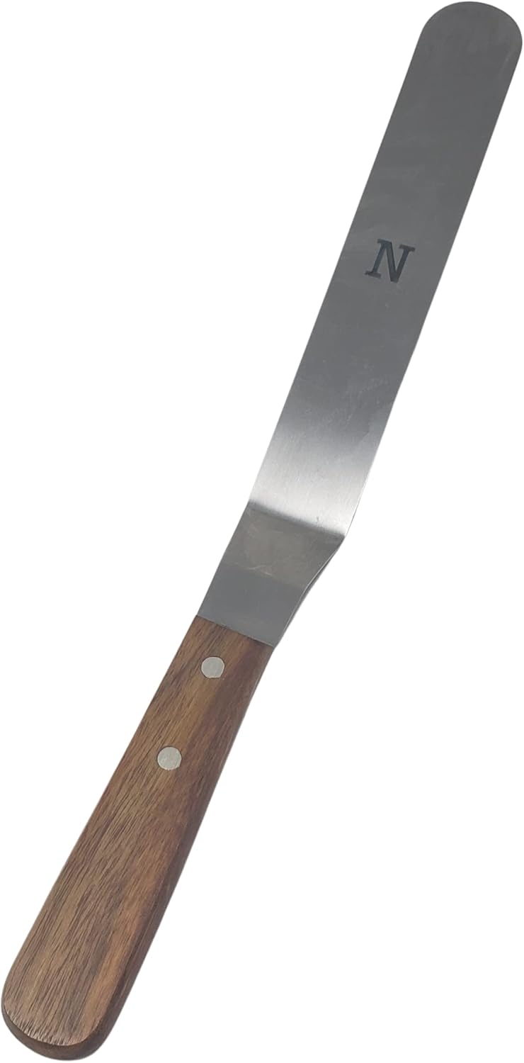 Professional Cake Decorating Tools - Large Stainless Steel 8" Icing Spatula - Offset Baking Icing Spatula with Wood Handle (8 inch)