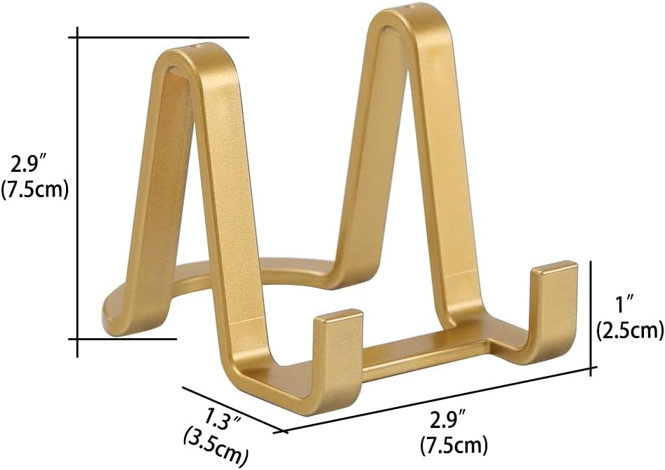 Plate Stands for Display - Plastic Easel Stand Plate Holder Display Stand Picture Frame Stand for Pictures | Photo|Decorative Plate |Dish | Tabletop Art - 3 inch-Golden