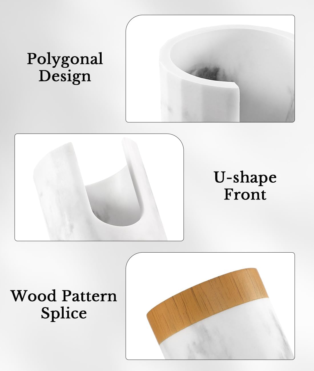 Luxspire Dixie Cup Dispenser, 5-7oz Bathroom Cup Dispenser, Marble Resin Dixie Cup Holder, Disposable Bathroom Paper Cup Holder, Cotton Pad Holder, Guest Bathroom Essentials, Gravel White, 1 Pack