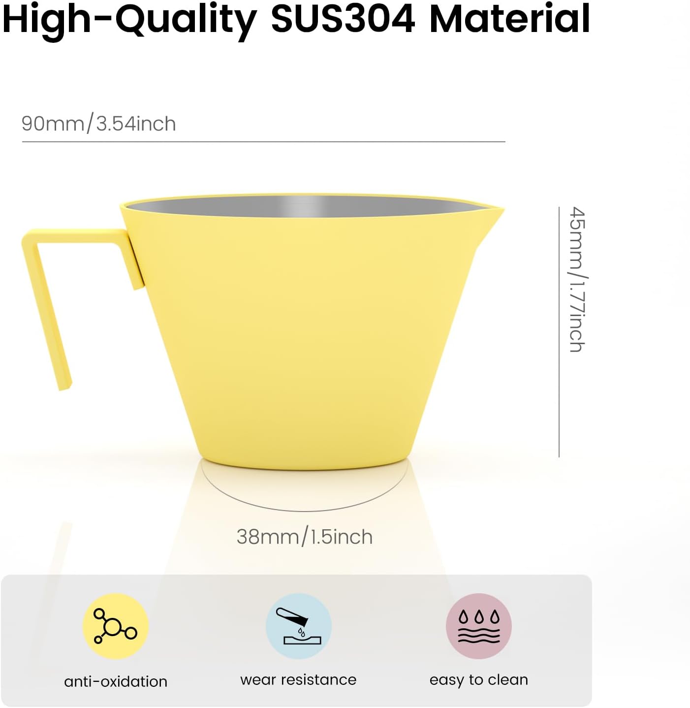 MHW-3BOMBER Espresso Measuring Cup with 3 oz Sauce Cup Espresso Shot Cup Stainless Steel Pouring Cup for Tomato Sauce|Steak Sauce|Desserts|Beverages| (Blue) G5738-OS