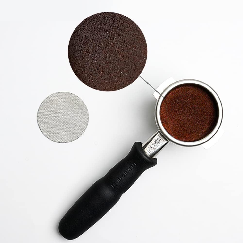 watchget 58.35mm Espresso Puck Screen, Lower Shower Screen 1mm Thickness 150μm Metal Reusable 316 Stainless Steel Fine Coffee Filter Mesh for Espresso Protafilter Basket 58mm