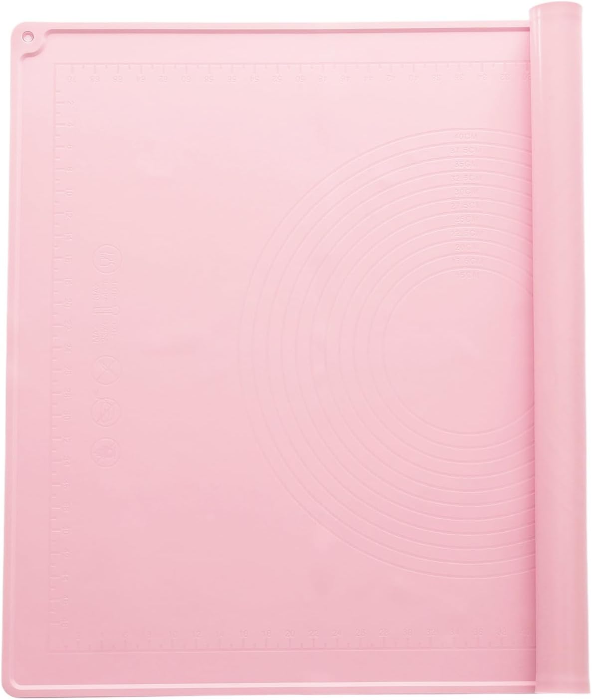 uxcell Silicone Pastry Mat, 31.5" x 23.6" Silicone Baking Mat with Measurements, Non-Stick Dough Rolling Mat for Making Pastry Cookies Bread Pizza Pink