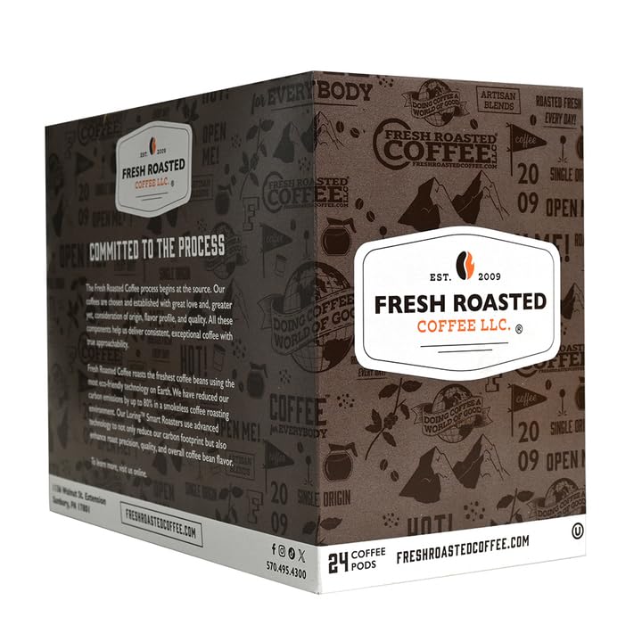 Fresh Roasted Coffee, FRC Light Roast, Artisan Blend, 24 Pods for K Cup Brewers