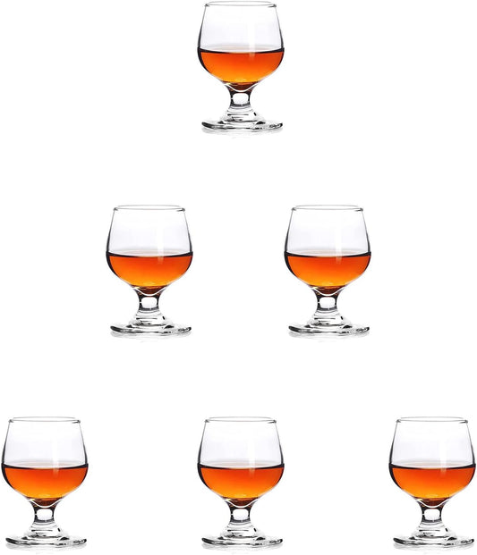 1.75oz Mini Shot Glass Set of 6 - Clear, Super Cute, Perfect for Tasting Brandy - Glass Snifters