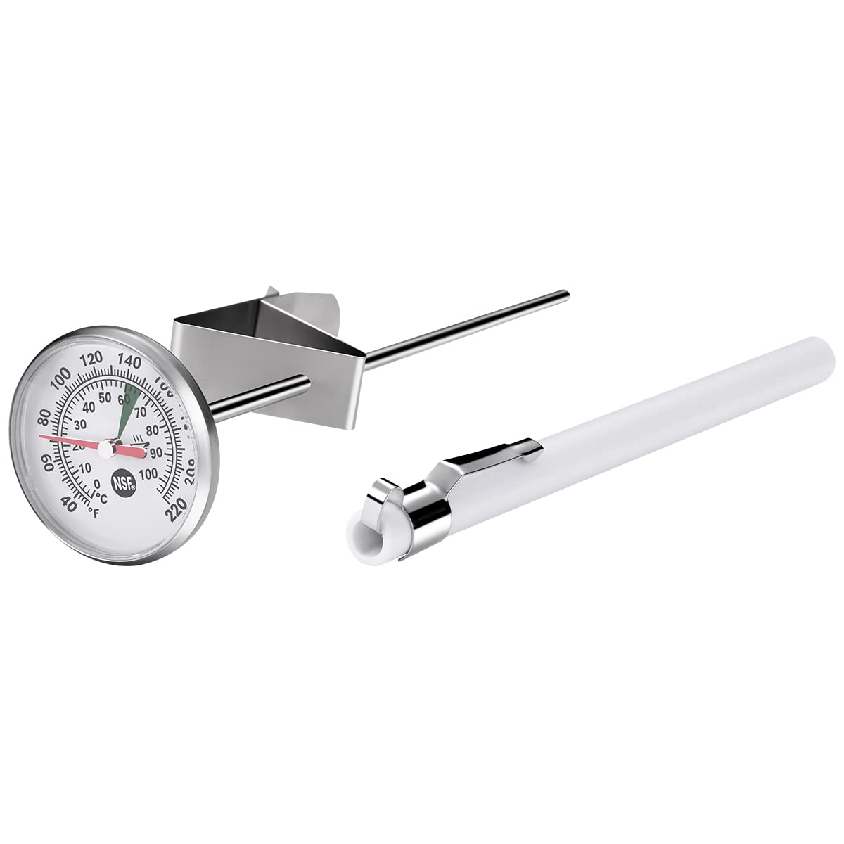 1 3/8 Inch Dial Milk Coffee Food Thermometer with Clip,Best Instant Read Thermometer for The Coffee Drinks,Chocolate Milk Foam,Meat Cooking