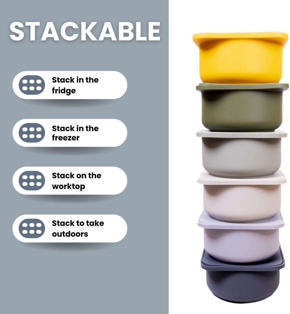 Babadoh Pizza Dough Proofing Silicone Containers with Lids | Pizza Making Accessories | Set of 3 | Multi Blue (1 Dough, 1 Smoke, 1 Steel) | Original Size (make 12" Pizzas)