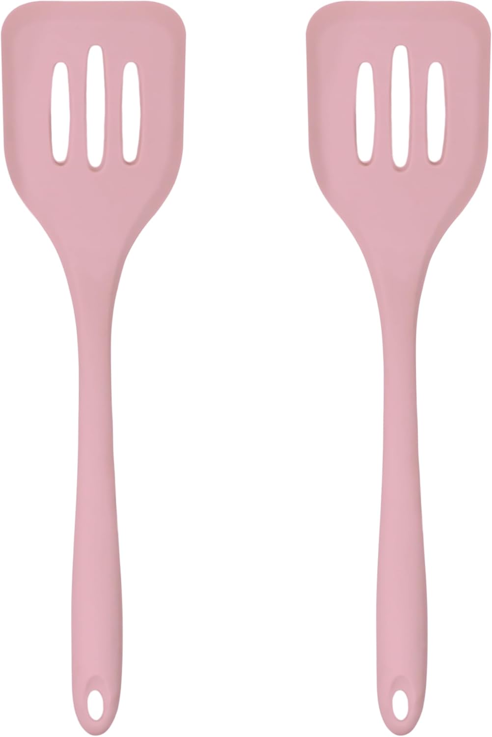 Silicone Slotted Turner Set – 2-Piece Set of Turner Spatulas for Eggs and Pancakes – Kitchen Tools & Accessories with Comfortable Handles, Heat-Resistant Utensils for Cooking and Baking – Pastel Pink