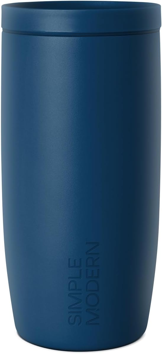 Simple Modern Travel Coffee Mug Tumbler with 360° Lid | Ceramic-Lined Insulated Stainless Steel Cold Brew Iced Coffee Cup Thermos | Gifts for Women Men Her Him | Voyager Signature | 16oz | Slumberland