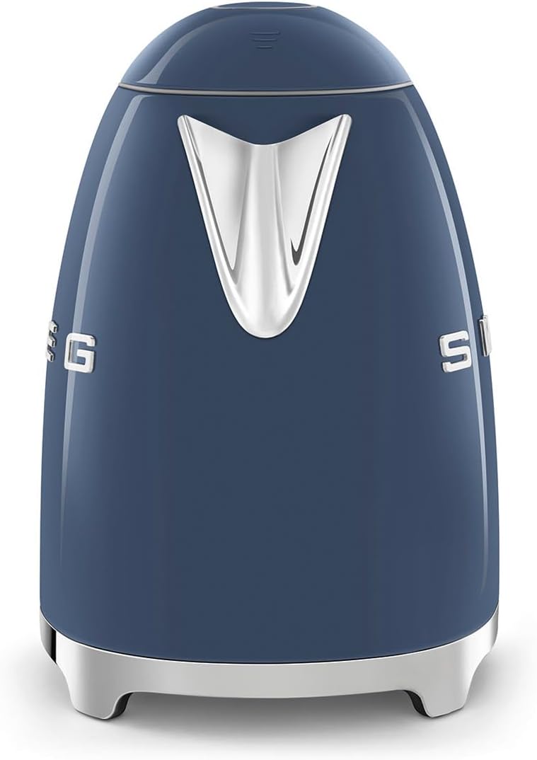 SMEG 50's Retro Style Electric Water Kettle with Automatic Shutoff, Removable Base, and Water Indicator, KLF03NBUS, Navy Blue