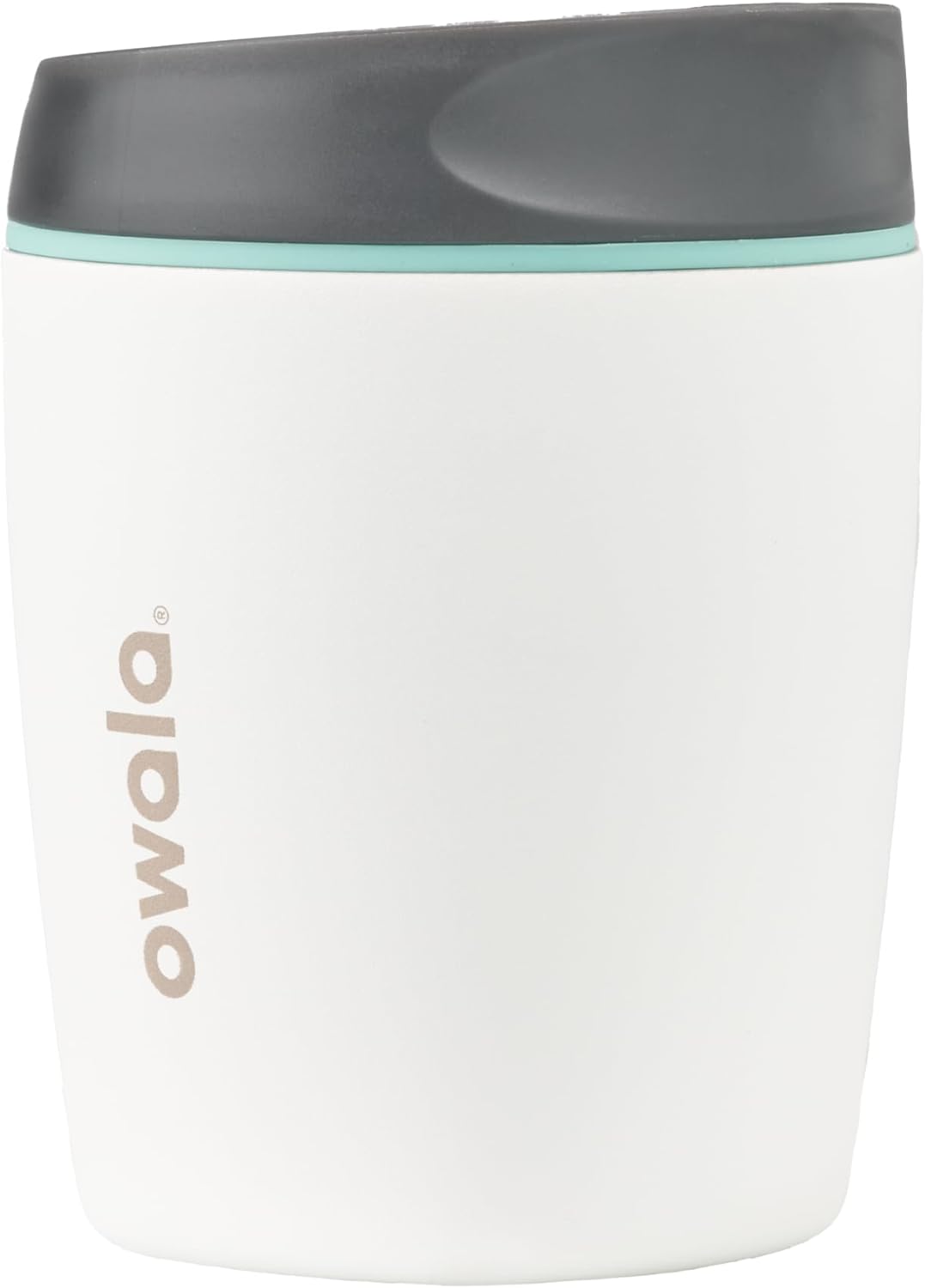 Owala SmoothSip Insulated Stainless Steel Coffee Tumbler, Reusable Iced Coffee Cup, Hot Coffee Travel Mug, Perfect for Cappuccino, BPA Free, 10 oz, Gray (Cloudscape)