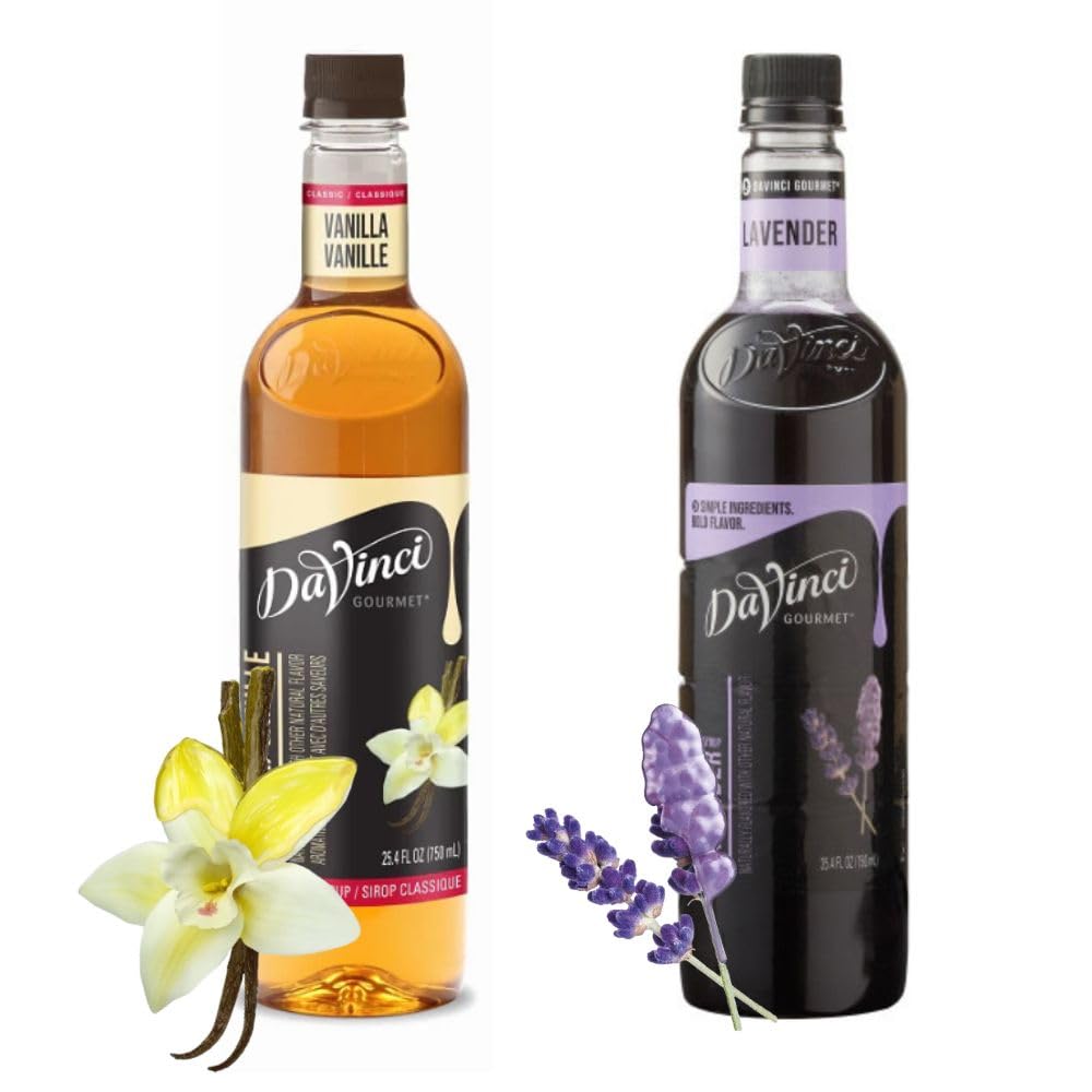 DaVinci Gourmet Classic Syrup Bundle With Lavender Syrup (Pack of 1) and Vanilla Syrup (Pack of 1)