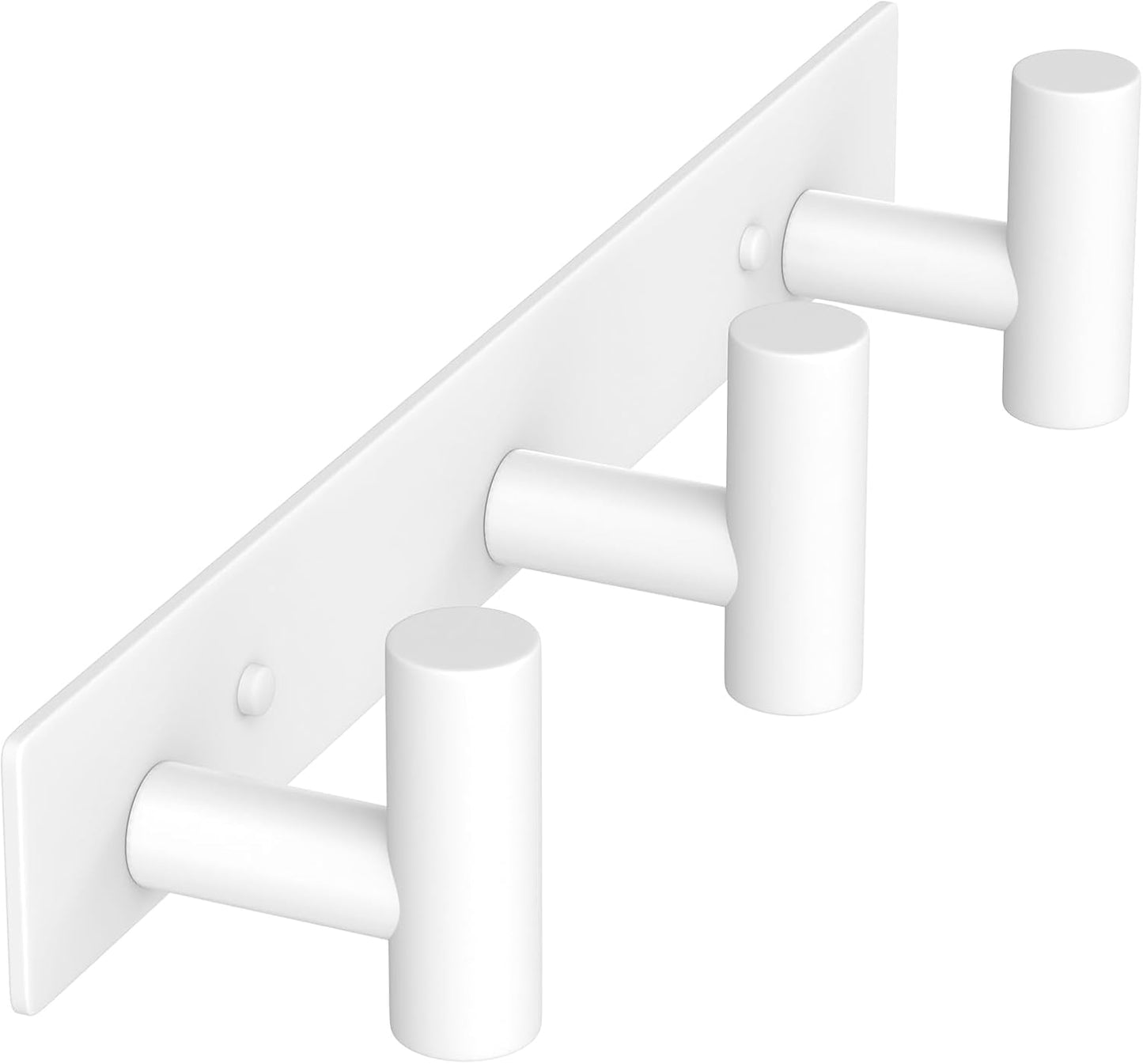 VAEHOLD Hat and Coat Wall Mount Rack - Hooks for Robes, Bags, Keys, and Towels - Bathroom Towel Hanger Organizer (White, “T“ Shape 3 Hooks 1 Pack)