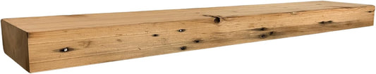 Modern Timber Craft Reclaimed Wood Floating Wall Shelf | Solid Rustic American Barnwood, Floating Shelf Brackets | 2.75" Thickness | 12" L x 7" D, Unfinished, Planed and Sanded, 2 Pack