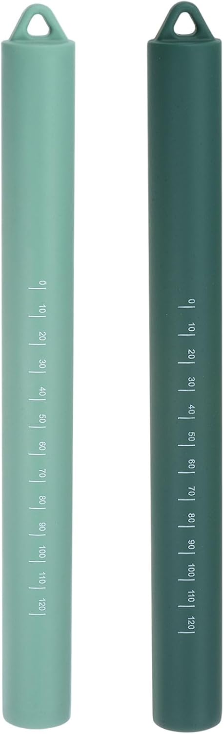 HARFINGTON 2pcs Silicone Rolling Pin 10" Stainless Silicone Surface Non-Stick Stainless Steel Inner Core Dough Roller Kitchen Roller for Baking Pastry Pizza Fondant Bread, Green,Dark Green