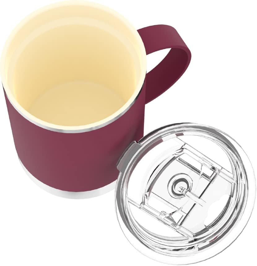 asobu Ultimate Ceramic Travel Mug, 12oz Insulated Stainless Steel Coffee Cup with Handle & Splash-Resistant Lid, Ceramic Lined for Pure Taste, BPA-Free, Double-Wall Vacuum for Hot Drinks