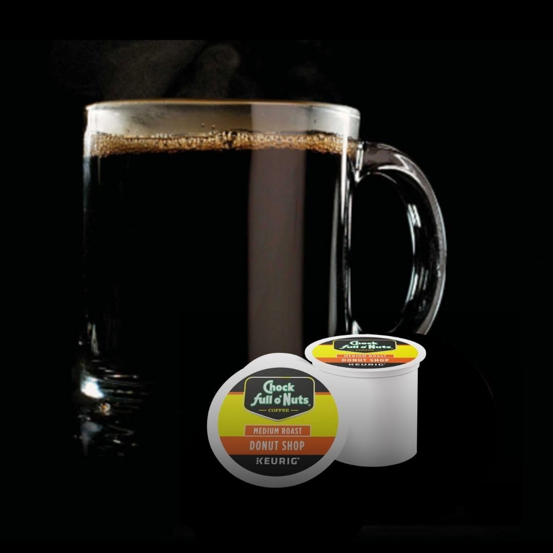 Chock Full o'Nuts Donut Shop Coffee, Compatible with K-Cup Pods, 12 CT (Pack of 6)