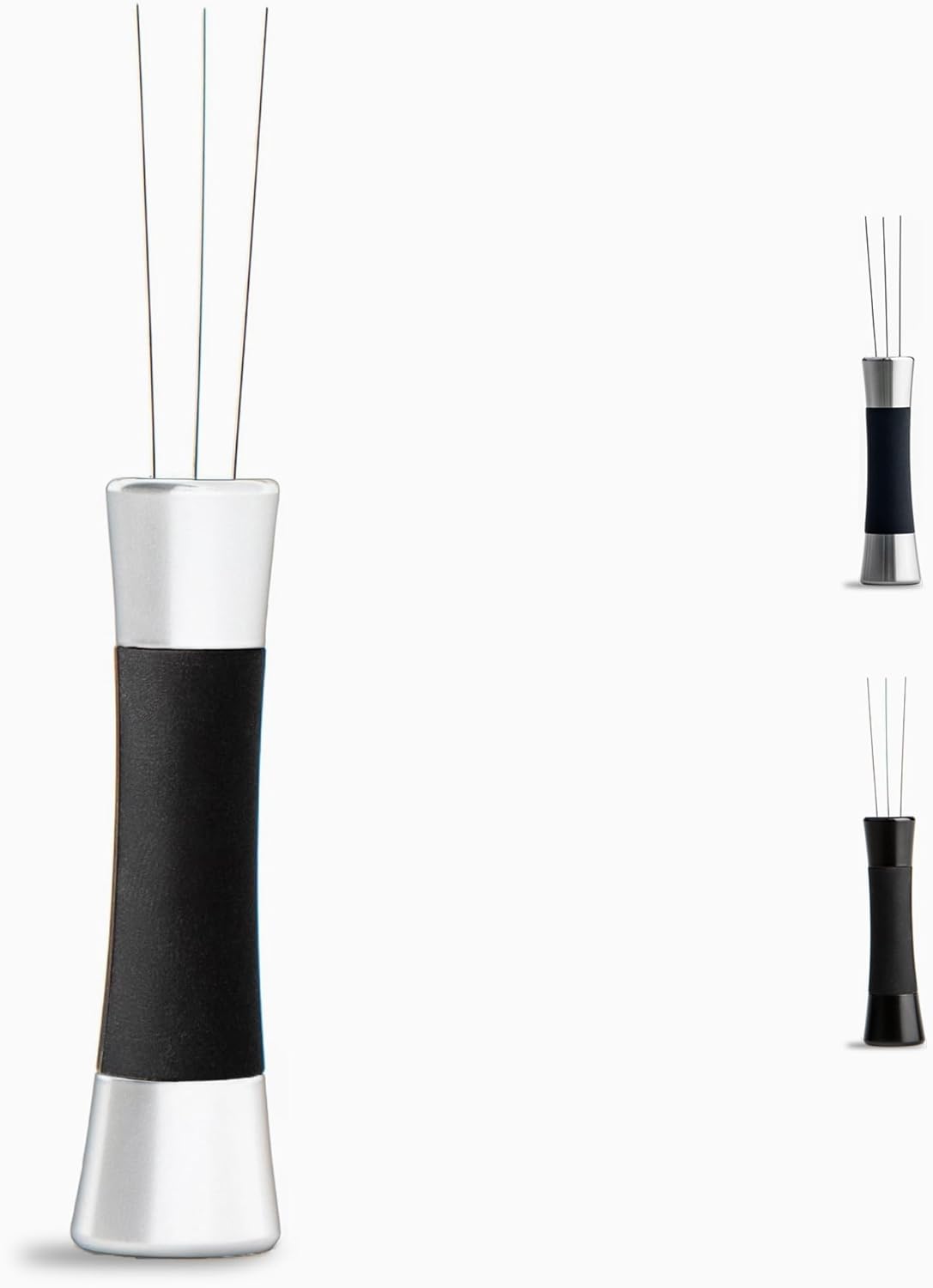 Crema Coffee Products Weiss Distribution Technique (WDT) Tool | Even Coffee Ground Distribution for Better Extraction | Stainless Steel with Silicone Grip | Includes 6 Pins & Storage Vault | White