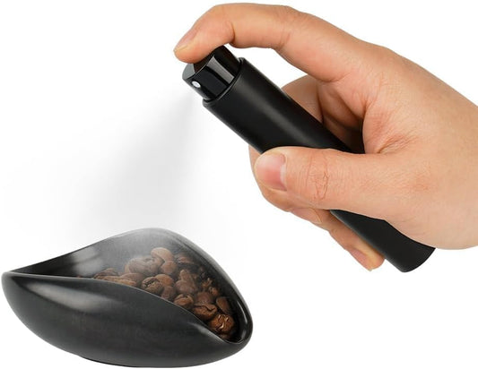 watchget Coffee Bean Dosing Cup & RDT Spray Bottle Kit for Espresso Bar, Static Reduction Ceramic Single Dose Tray for Brewing/Tea, Barista Accessories Set, Black