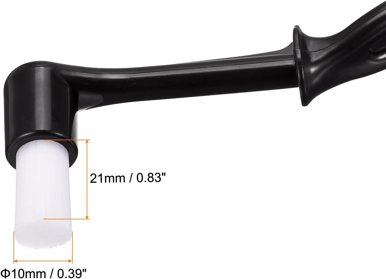 MECCANIXITY Coffee Machine Brush with Spoon, 8.23" Length Nylon Elbow Black for Cleaning Espresso Machines, Grinders Pack of 4