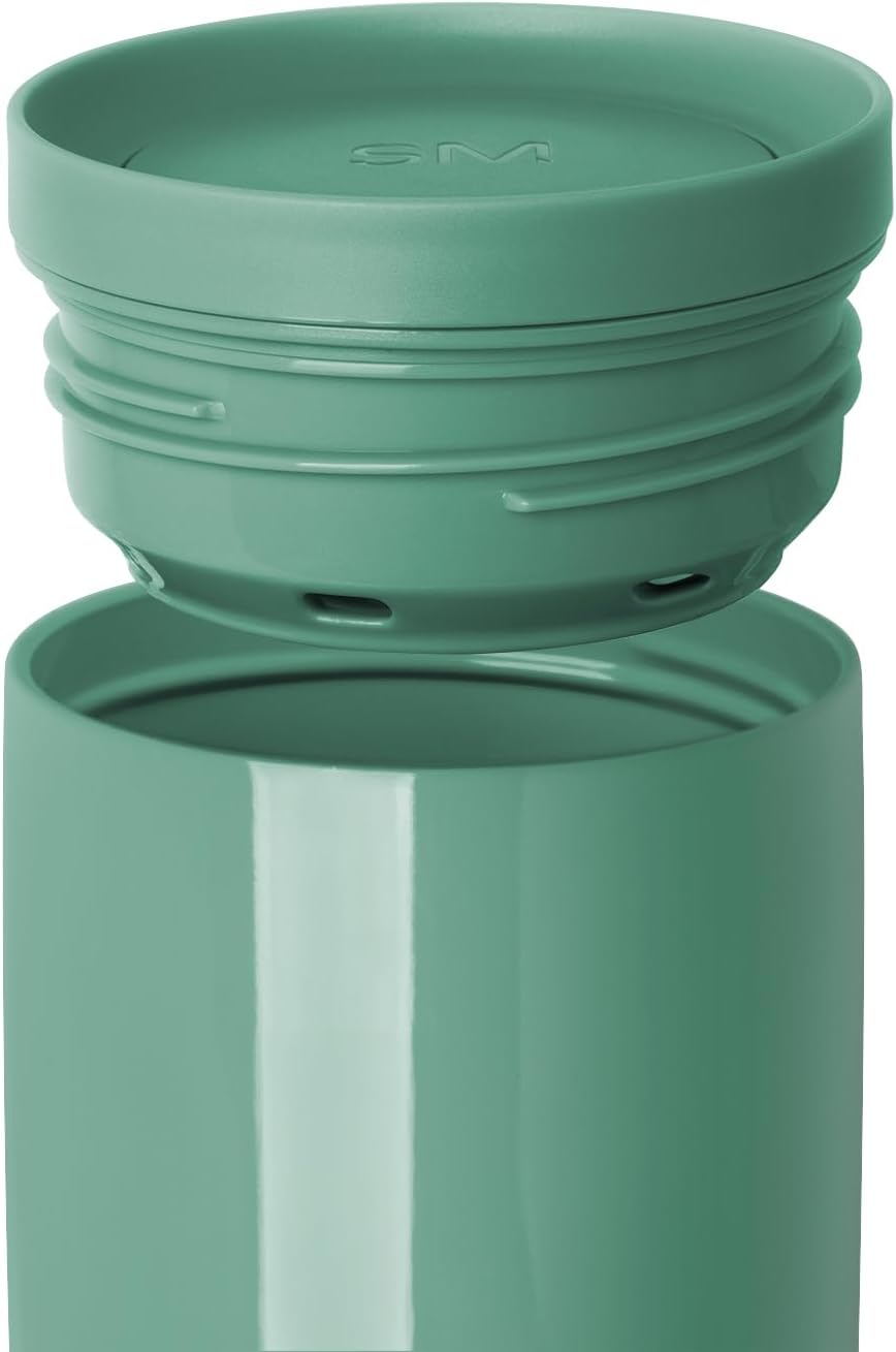 Simple Modern Voyager Signature | 16oz Travel Coffee Mug Tumbler with 360° Lid | Gifts for Women Men | Ceramic-Lined Insulated Stainless Steel Cold Brew Iced Coffee Cup | Spruce