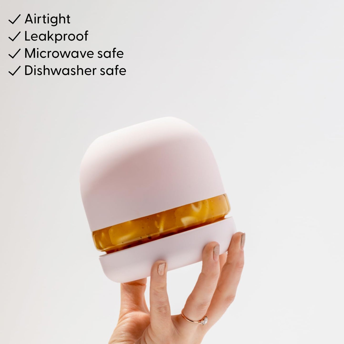 W&P Porter Seal Tight Glass Lunch Bowl Container w/Lid Blush 24 Ounces Leak & Spill Proof, Soup & Stew Food Storage, Meal Prep, Airtight, Microwave and Dishwasher Safe, BPA-Free Glass