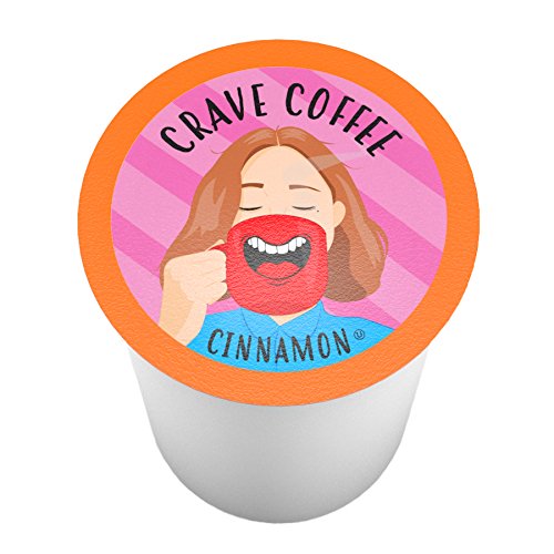 Crave Beverages Flavored Coffee Pods, Compatible with Keurig K-Cup Brewers, Cinnamon, 100 Count