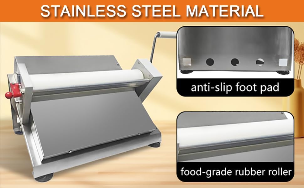 Manual Fondant Dough Sheeter, 16 inch Pastry Dough Roller, Croissant Baking Presser