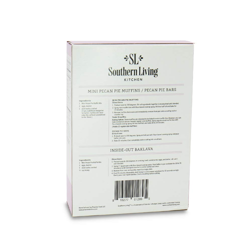 Southern Living Mini Pecan Pie Muffin Mix, Easy, Gourmet Dessert, Perfect for Hosting, Rich & Decadent Flavor, Makes 36 Mini Muffins