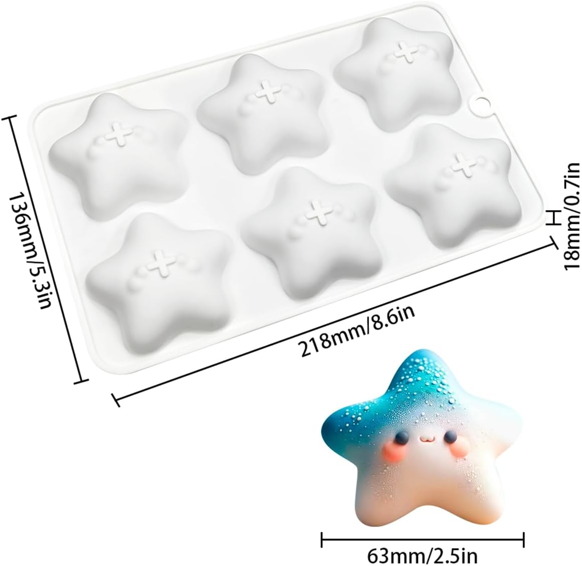 mostsom Cute Star Cartoon Shaped Dessert Mousse Molds 3d Silicone Cake Mold Muffin Pan Baking Tools For Cakes Decorating Supplies (M_ Star)