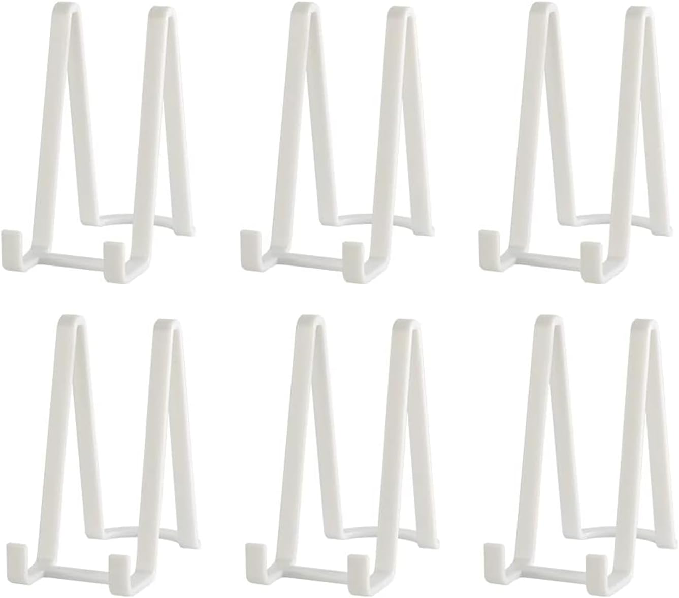 Plate Stands for Display - Plastic Easel Stand Plate Holder Display Stand Picture Frame Stand for Pictures | Photo|Decorative Plate |Dish | Tabletop Art - 6 inch-White