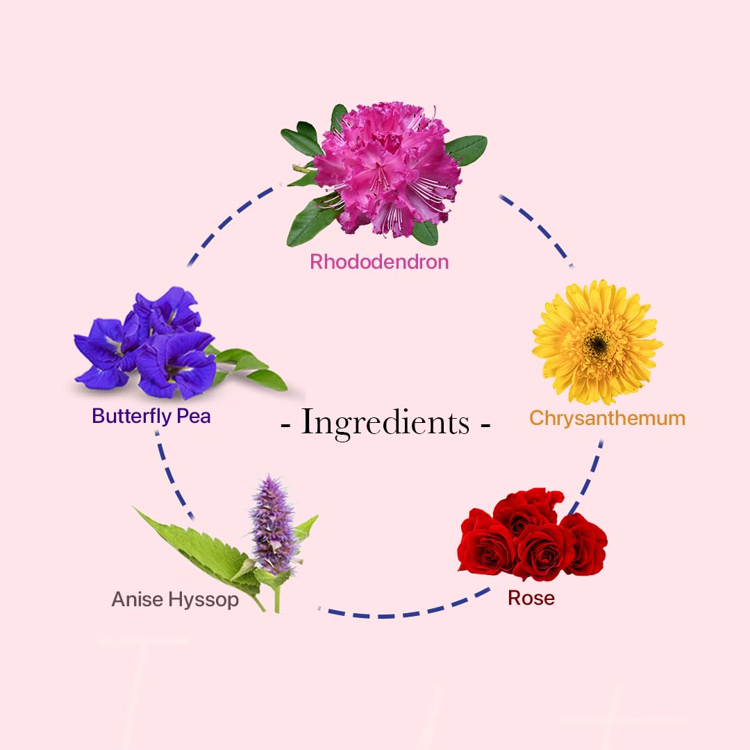 BLUE TEA - Flower Tea Combo - 4.05 Oz (Pack of 5) | VARIETY PACK | Combo Pack - Caffeine Free - Flower Based - Caffeine Free - Vegan - Non-Bitter - Non-GMO | Pet Jar Packs - Gift Box