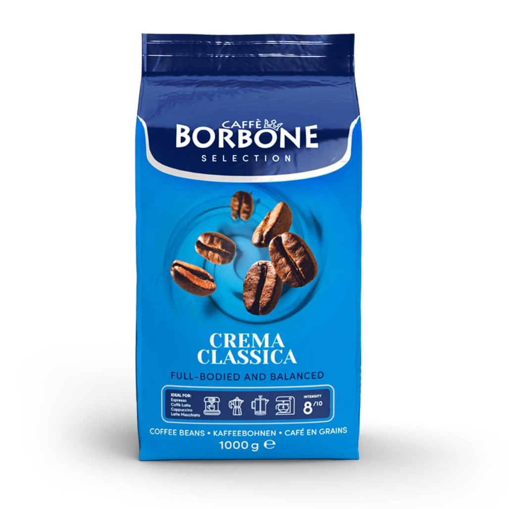 Caffe Borbone Whole Bean Coffee, Medium Roast Arabica and Robusta Blend, Crema Classica, Full-Bodied and Balanced Italian Coffee, 2.2 lb Bag