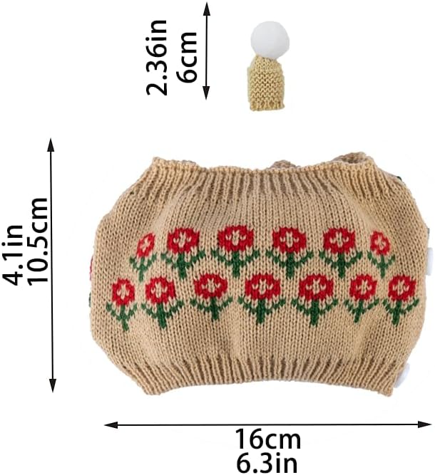 Tea Cozy Suitable for a 600ml,20oz Tea Pot,Teapot Warmer -100% Acrylic Fibers Filling,Two Piece (Toffee Flower)