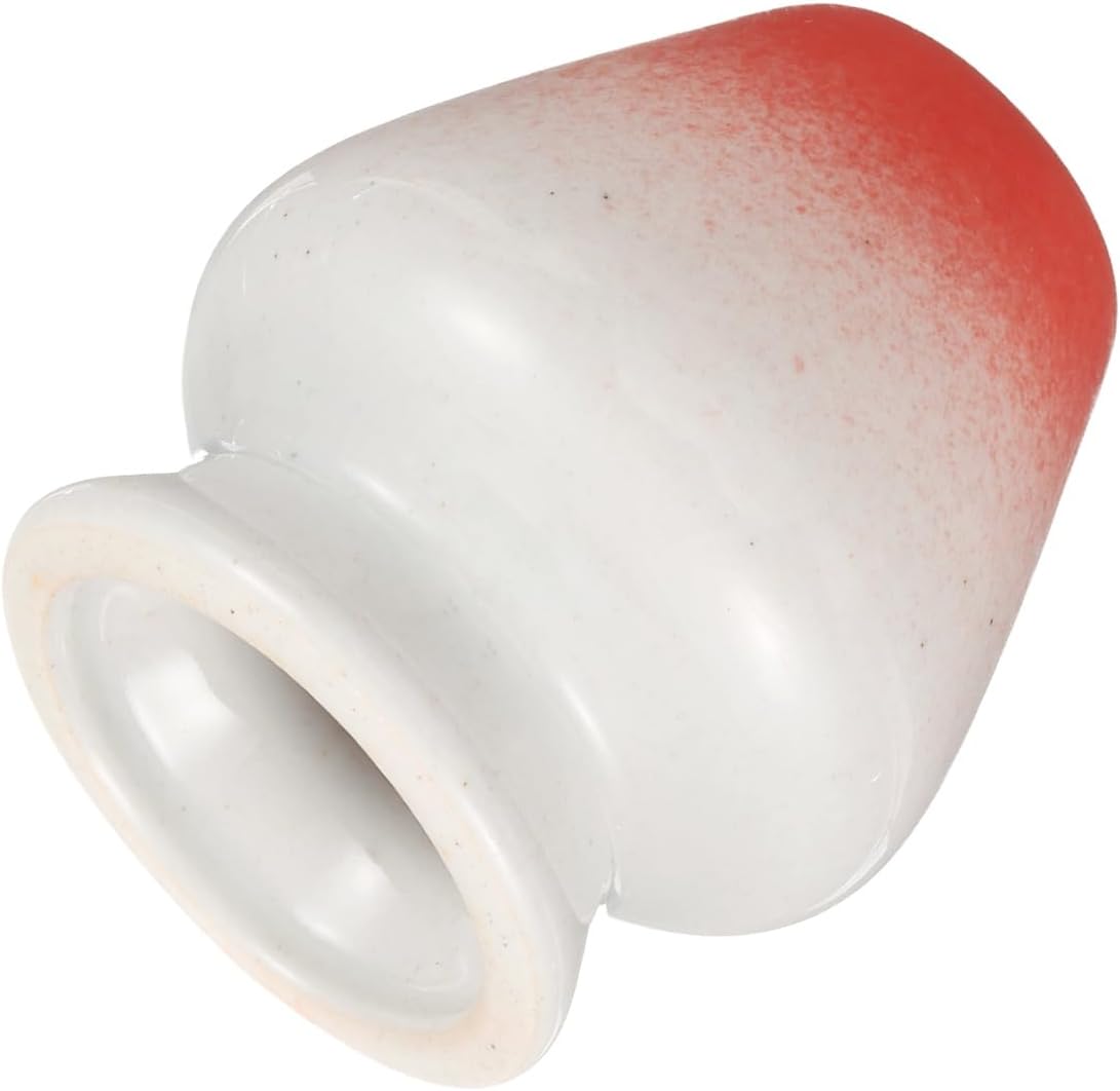 HARFINGTON Ceramic Chasen Stand 70mm Matcha Whisk Holder Teas Set Whisks Stand Traditional Matcha Tea Chasen Holder Tea Set Accessories for Tea Tasting, White/Red