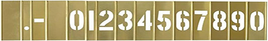 Deezio 3 Inch Brass Number Stencils, Numbers and Punctuations Stencil Kit - 15 Piece Set